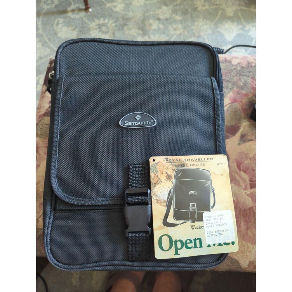 Royal Traveller Samsonite D201 Bag to Duffle 2-in-1 Vintage NWT w/Strap Black - Picture 2 of 6